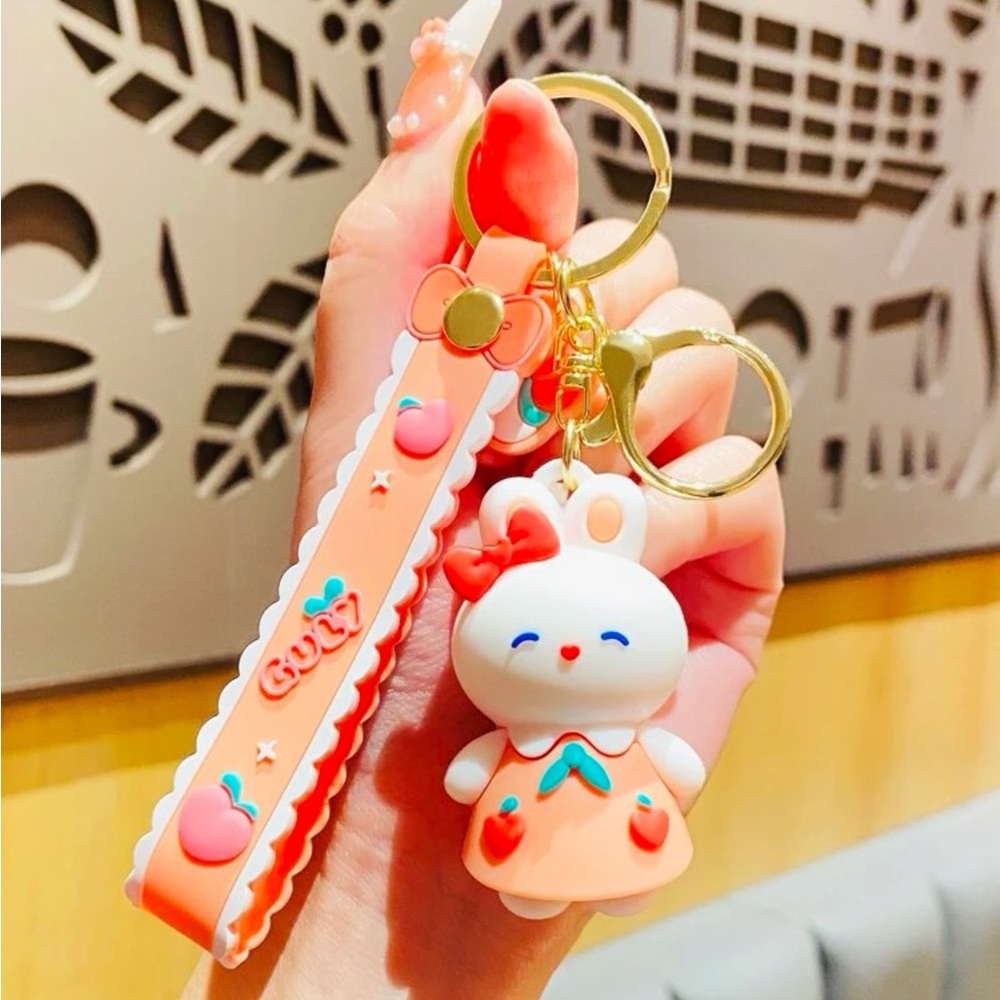 Kawaii Pink Bear Keychain